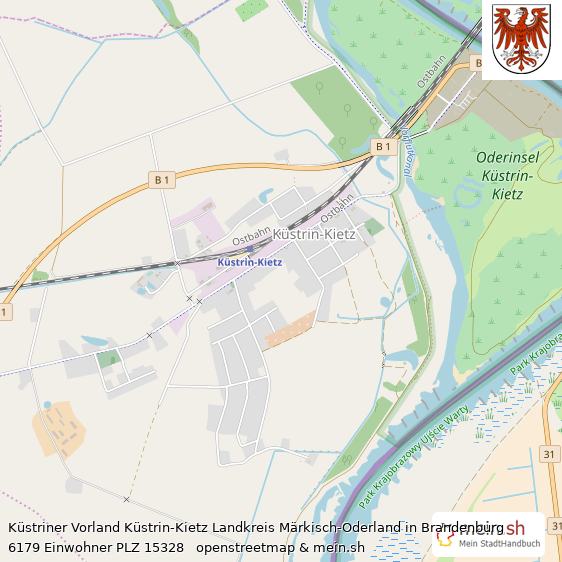 Kstriner Vorland Kstrin-Kietz  Lageplan